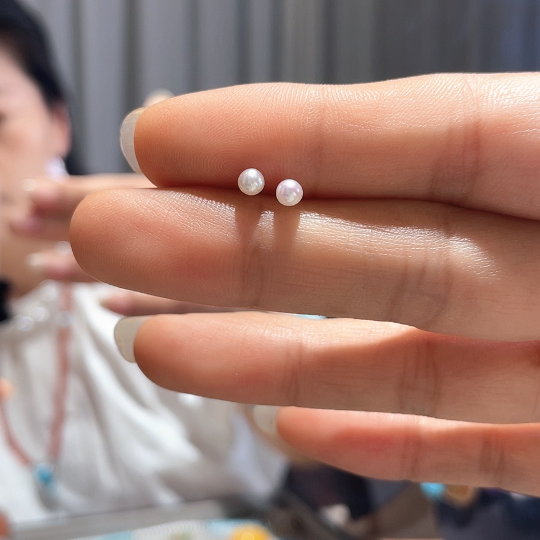 淡水珍珠耳饰银S925镶嵌
