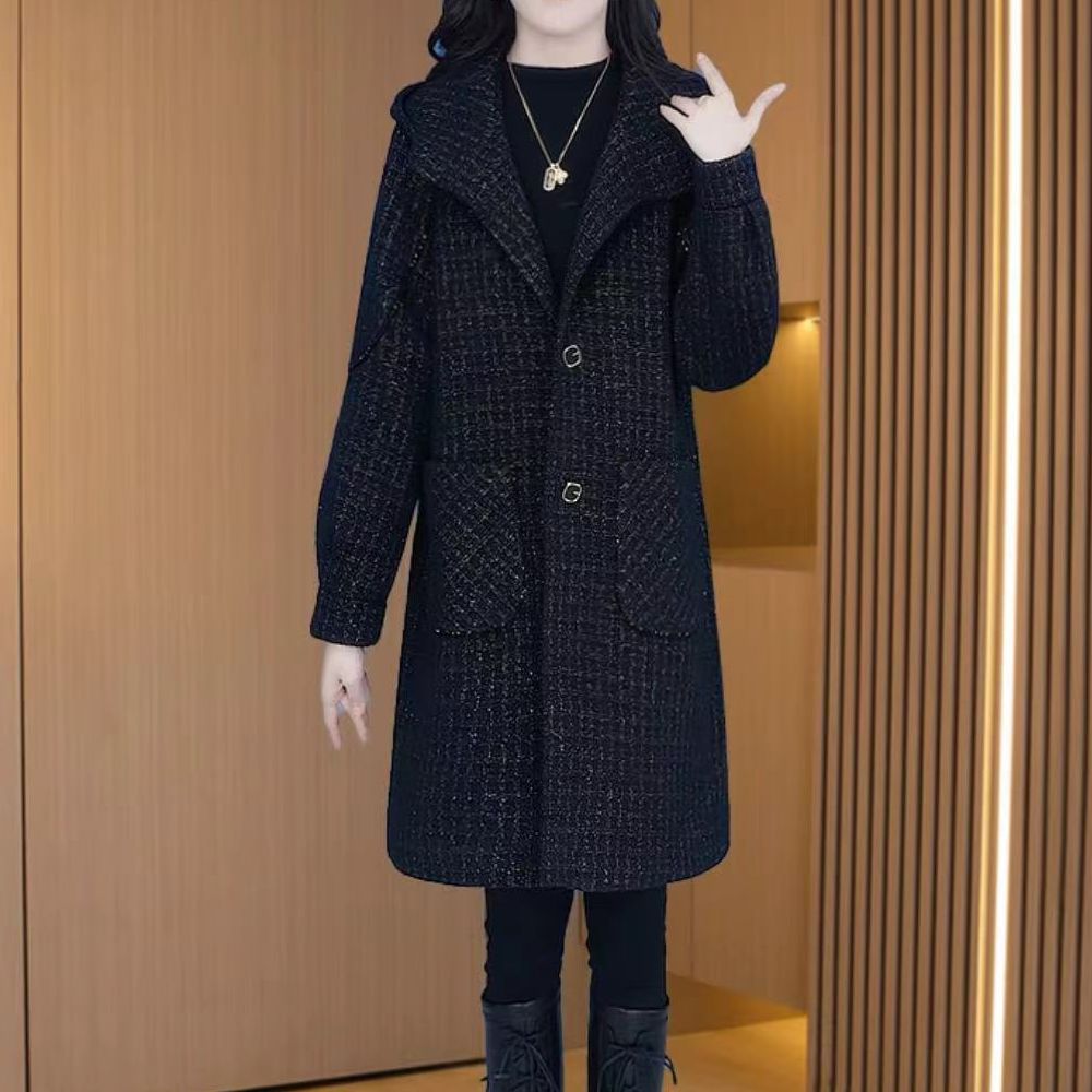 气质外套风衣大衣时尚中长款加厚秋冬大码显瘦网红洋气宽松毛呢