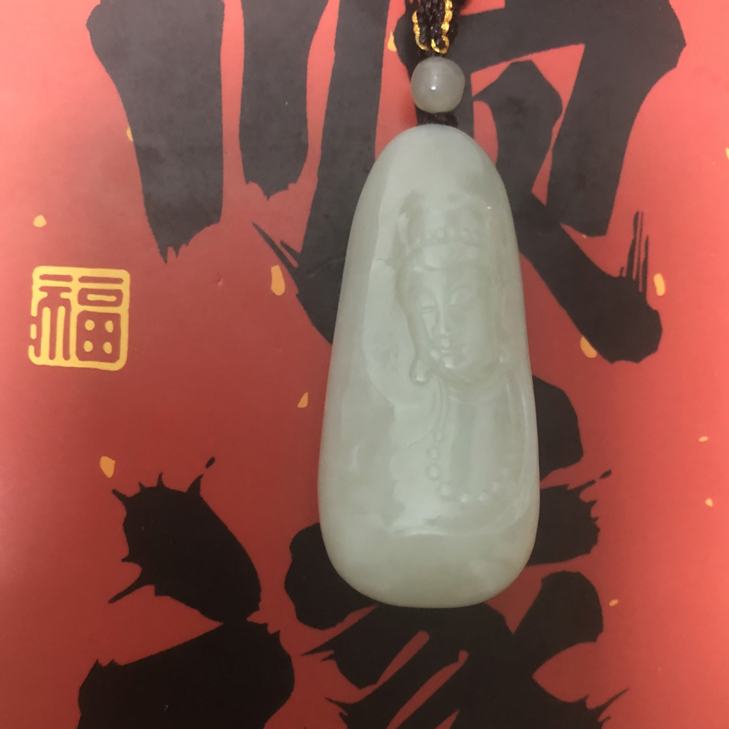 正品捡漏俄和田玉吊坠观音到家抖音基地质检