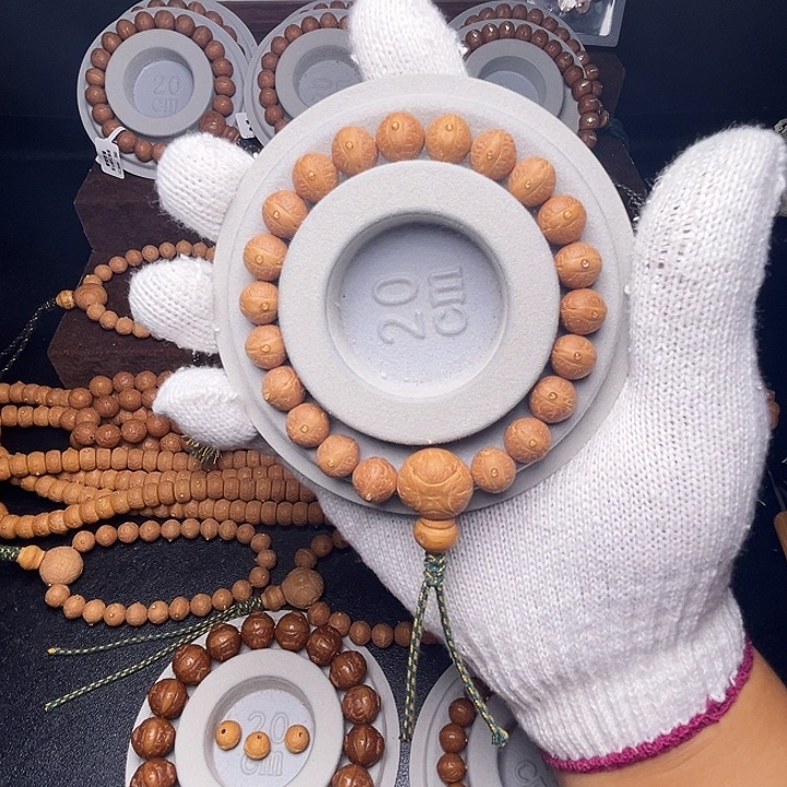 手串凤眼菩提11mm实心粉红皮