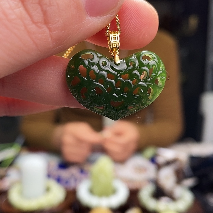 和田玉挂件银S925镶嵌