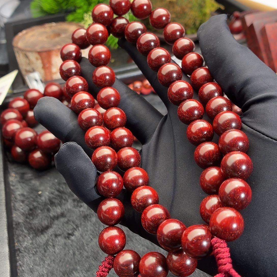 果***吧手串/手链小叶紫檀鳞底金星原汁原味36+3通