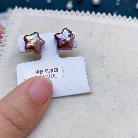 淡水珍珠耳饰银S925镶嵌