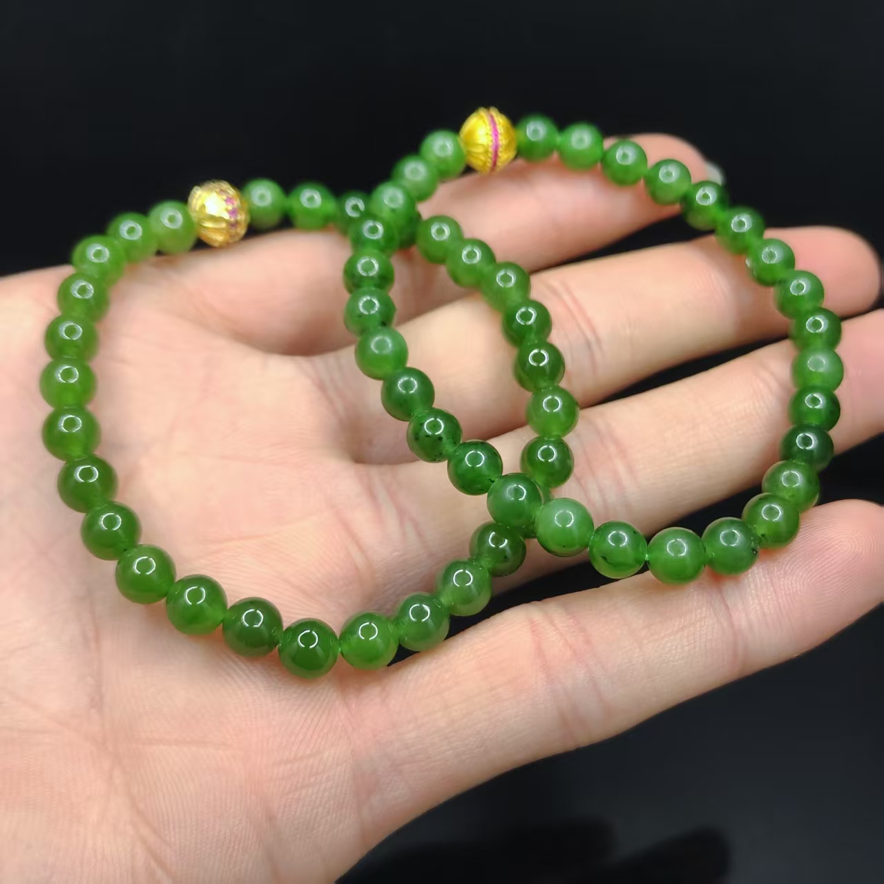 【龙龙严选】和田玉DIY单圈手串X7【多样性发其一】约6mm
