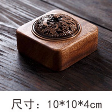 实木圆形线香器家用室内檀香沉香熏炉方形香炉茶室摆件