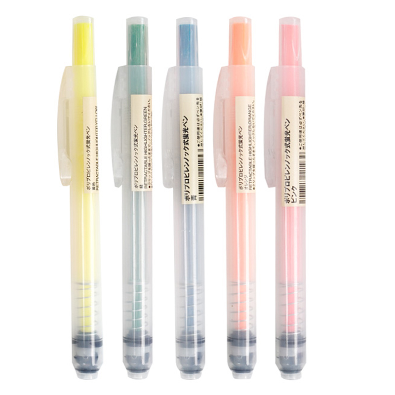 直播专享 日本无印按动学生标记笔划重点记号笔荧光笔 2支装