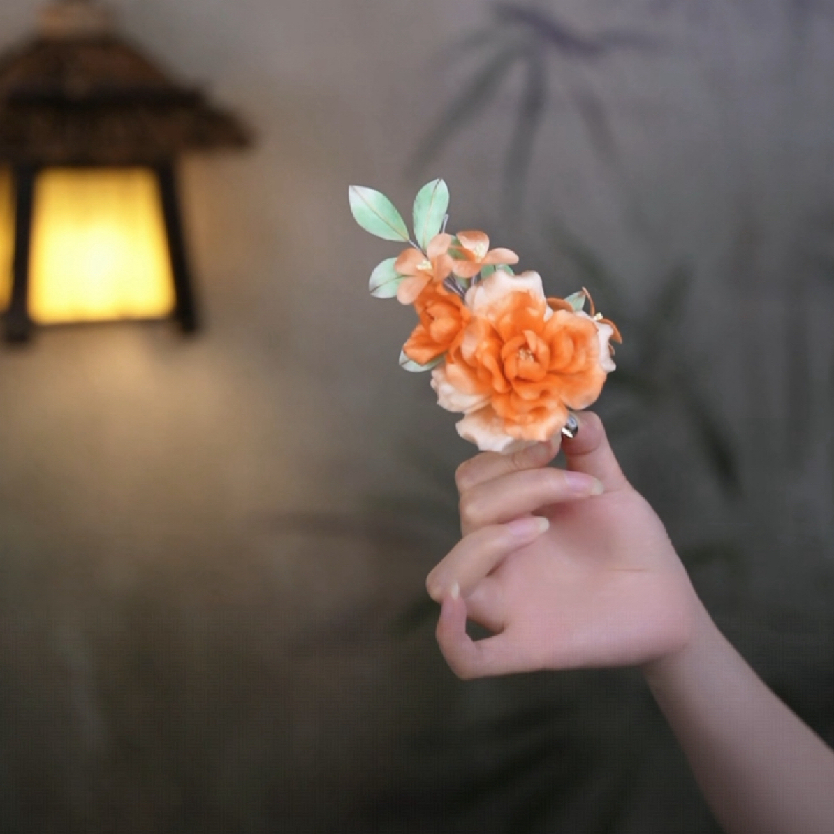 【花浔】非遗古风桑蚕丝绒花花发夹鸭嘴夹日常百搭新中式