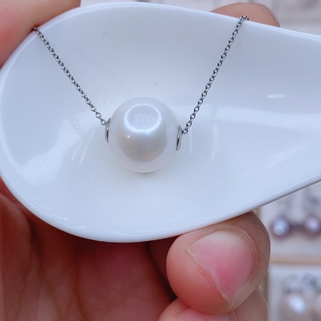 颈饰银S925镶嵌淡水珍珠