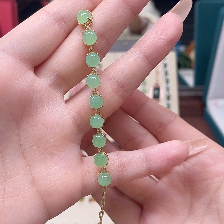 和田玉银S925镶嵌手链