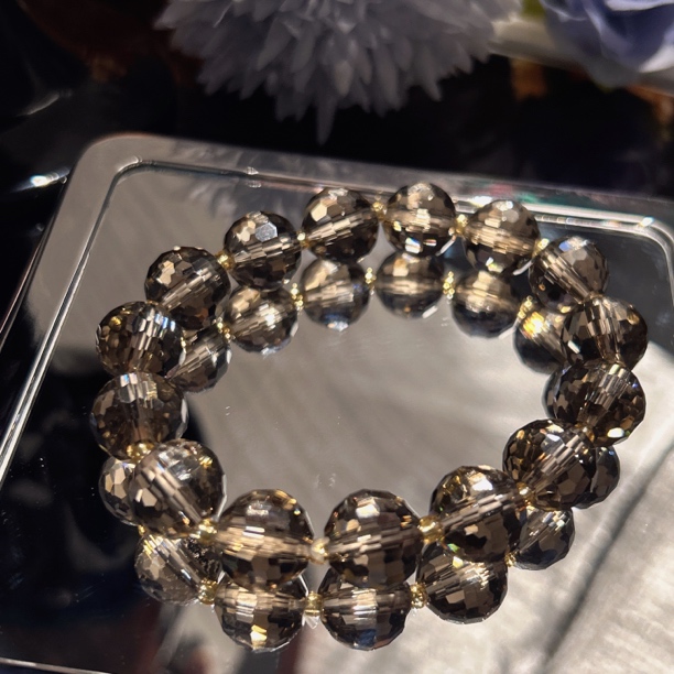 A857 卡12黑茶隔珠手串[多样性发一]