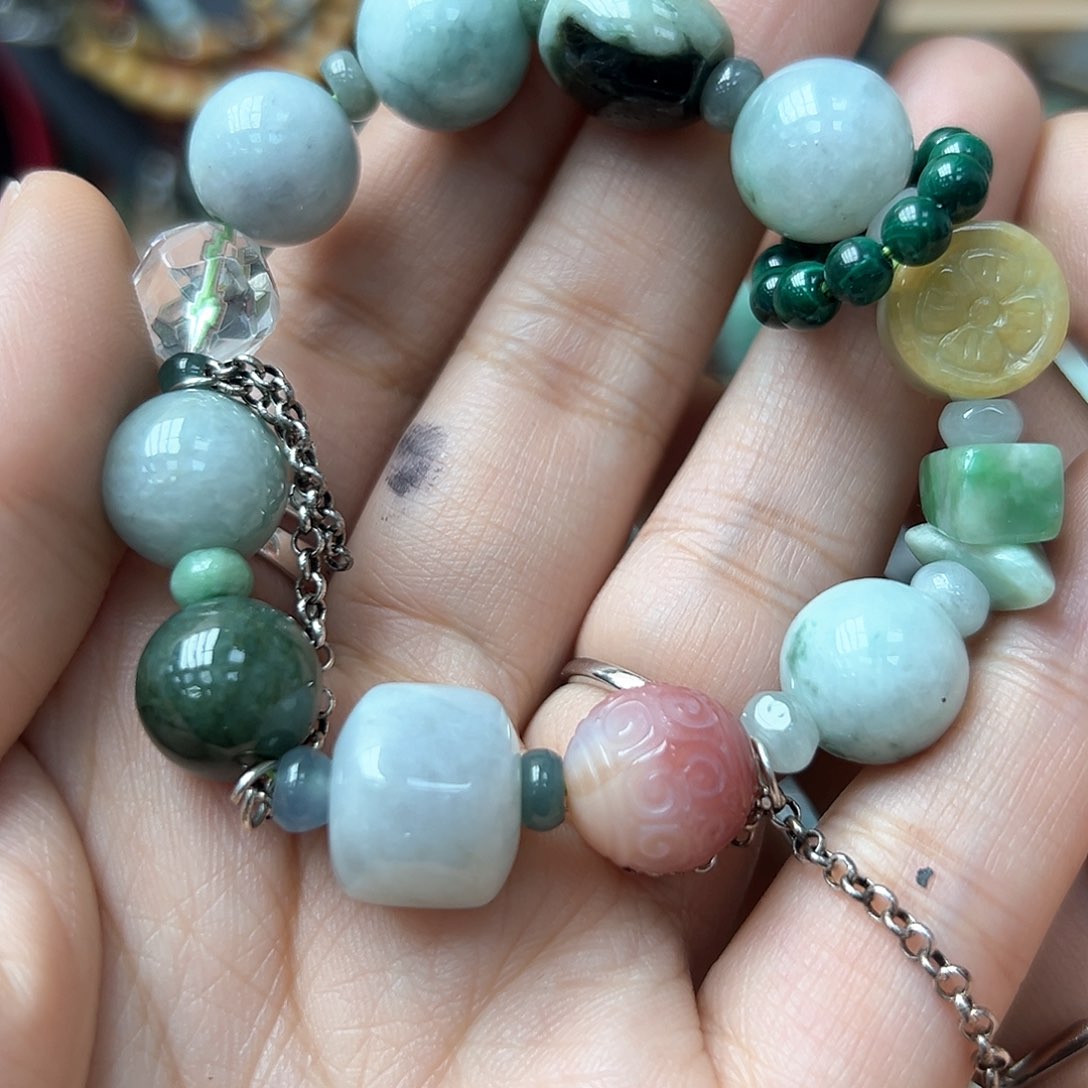 翡翠手链未镶嵌手串