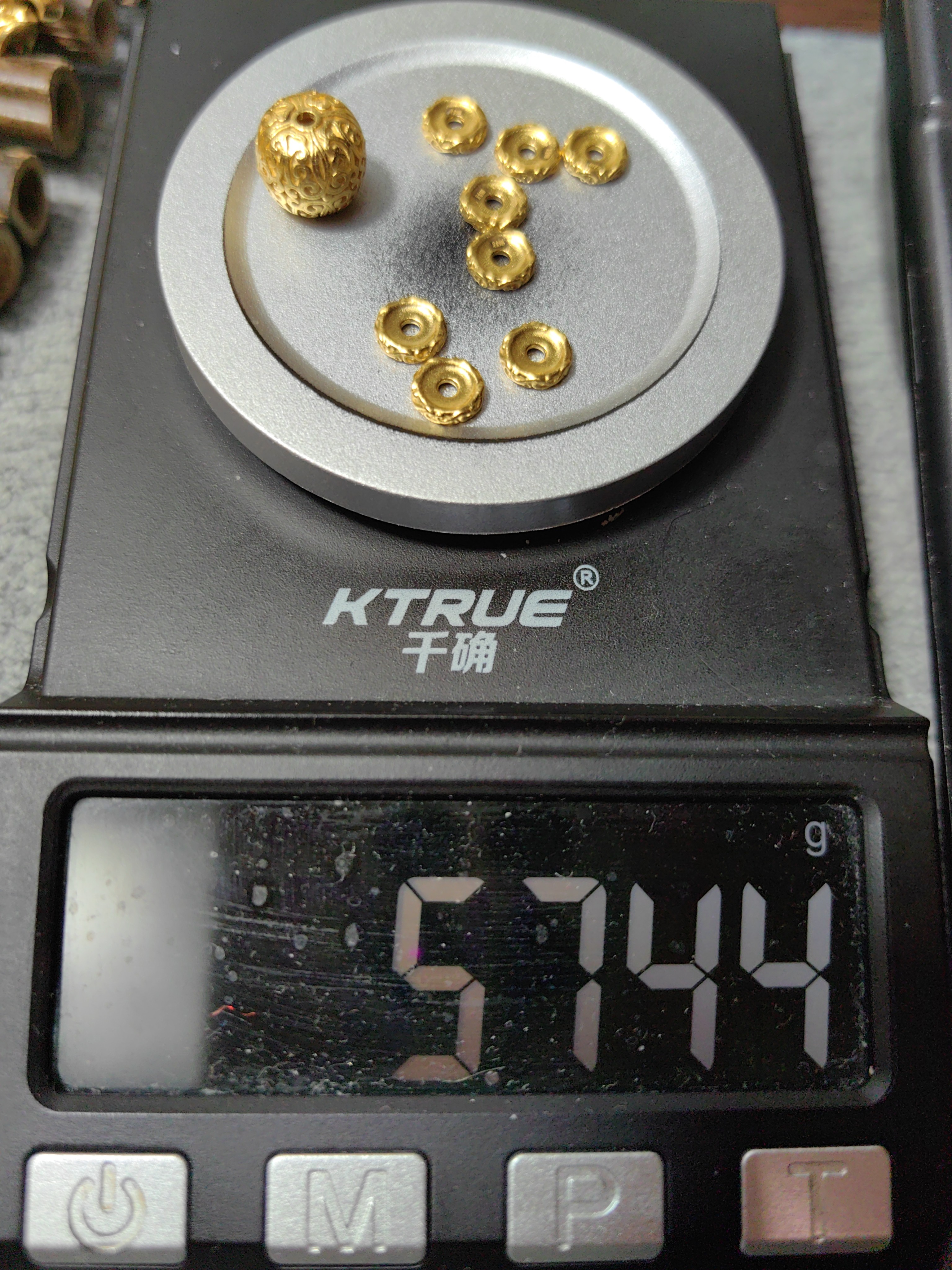 足金999唐草金珠黄金手串配饰