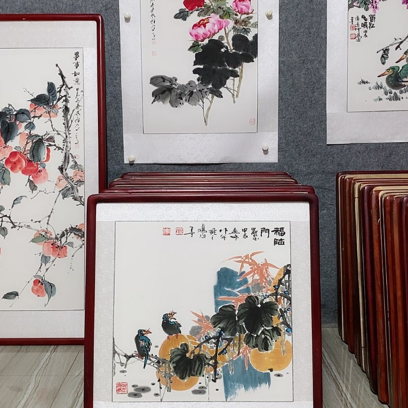 【闪购商品】国画书画作品带框65×65厘米