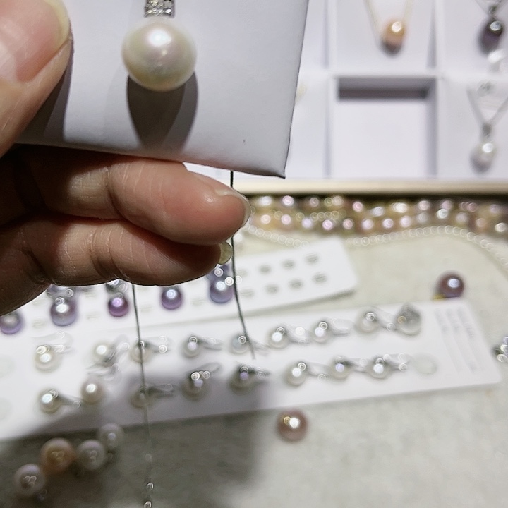 淡水珍珠大吊坠银S925镶嵌