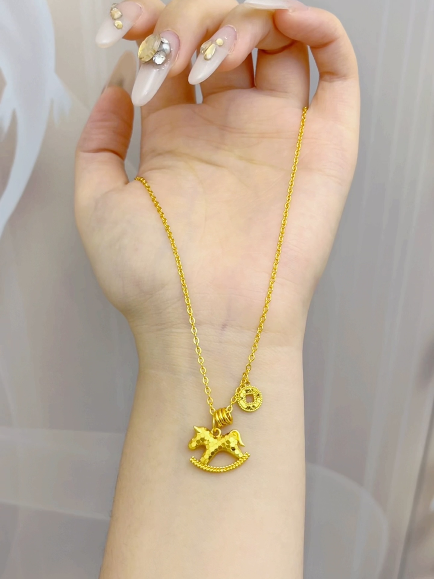 合金吊坠 暴富小马项链