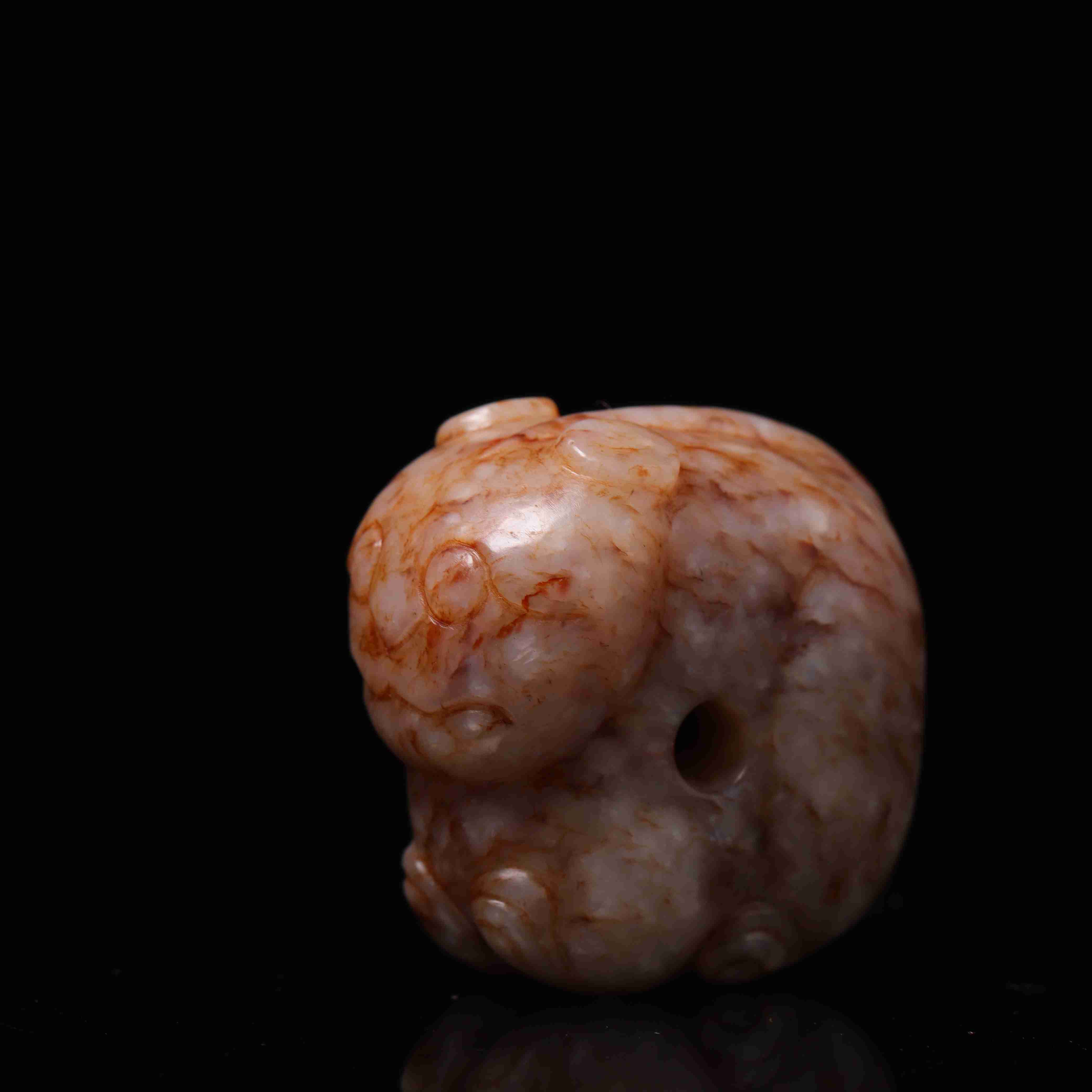 明代和田玉玉虎花件-NX