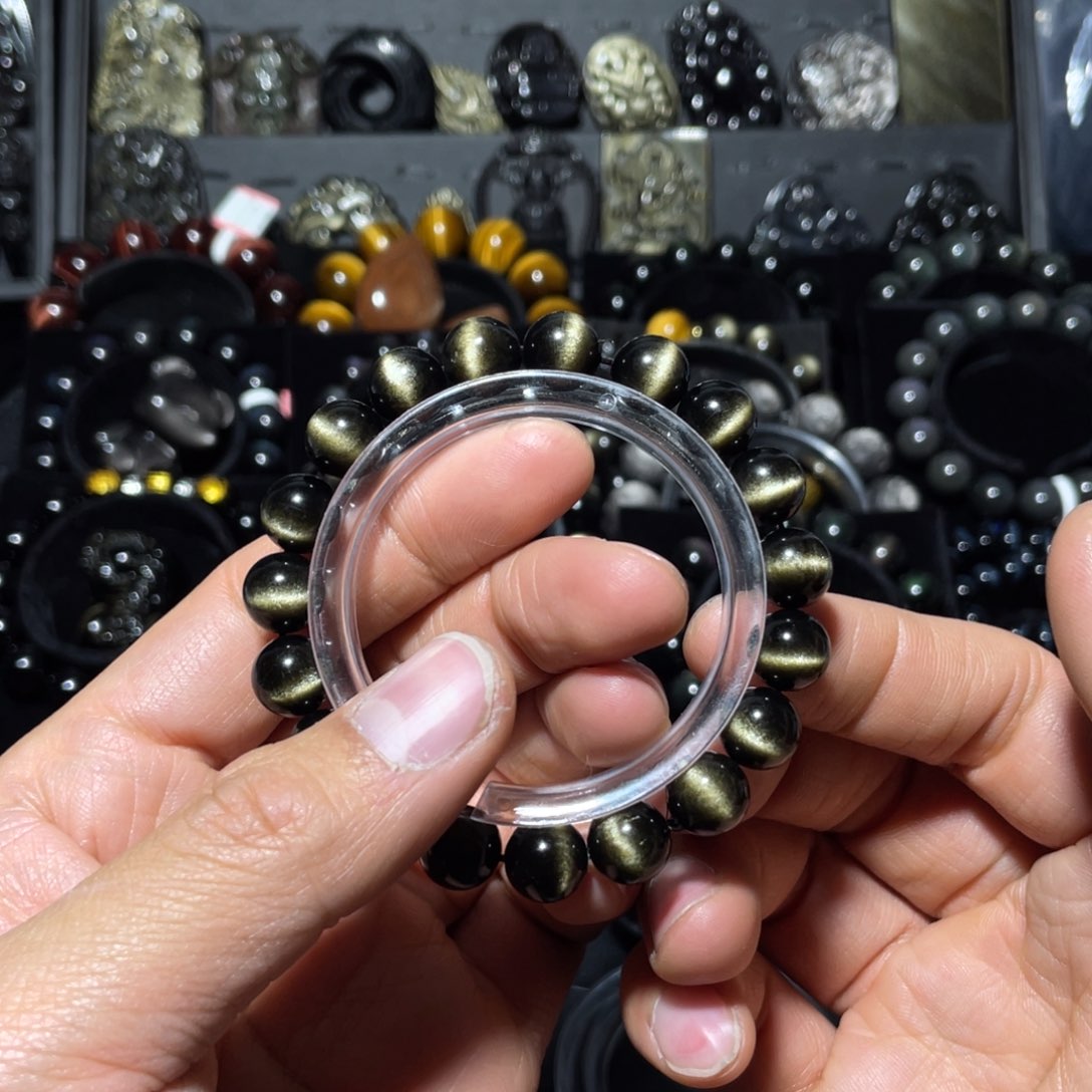 黑曜岩手链未镶嵌磊