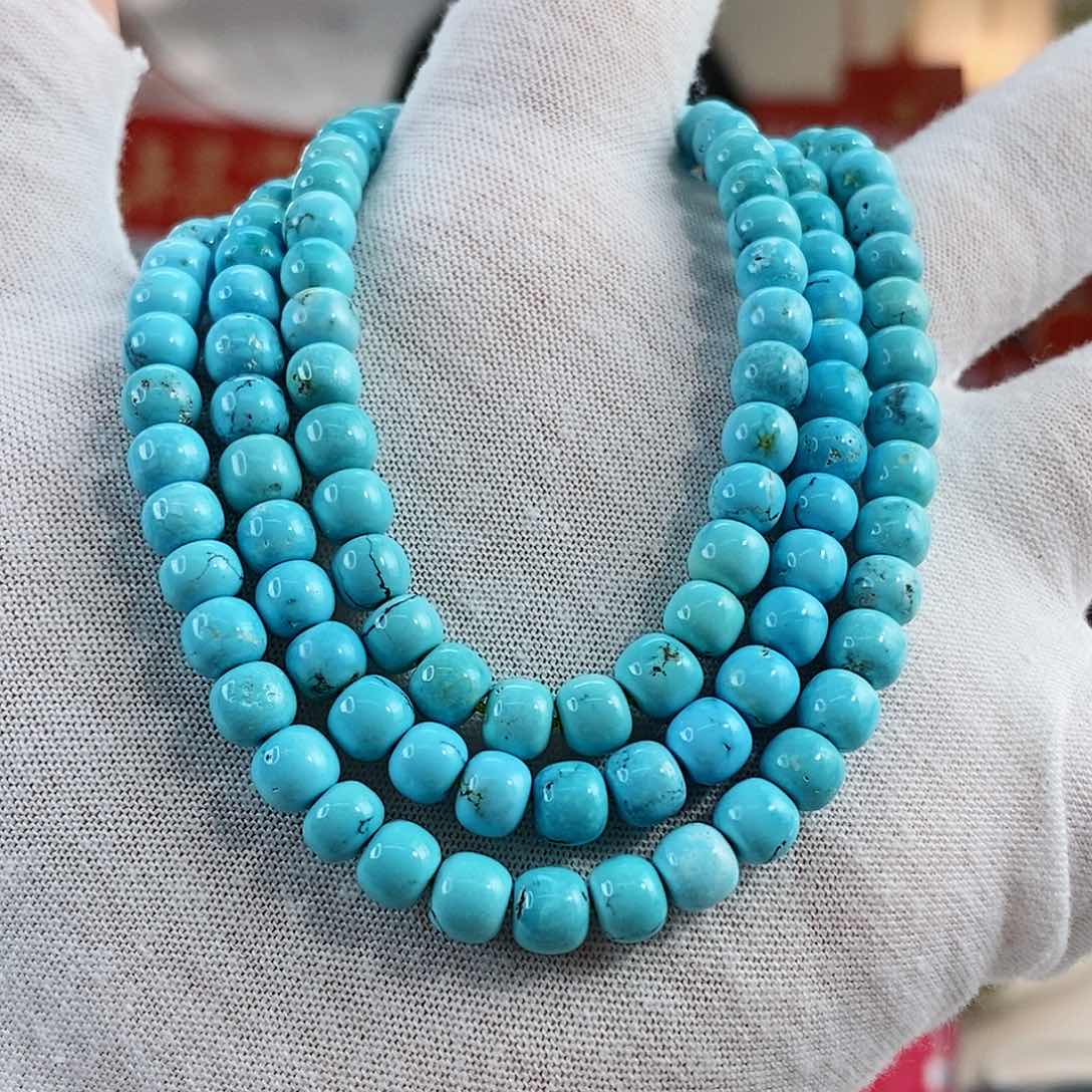 绿松石珠宝奇石未镶嵌6mm