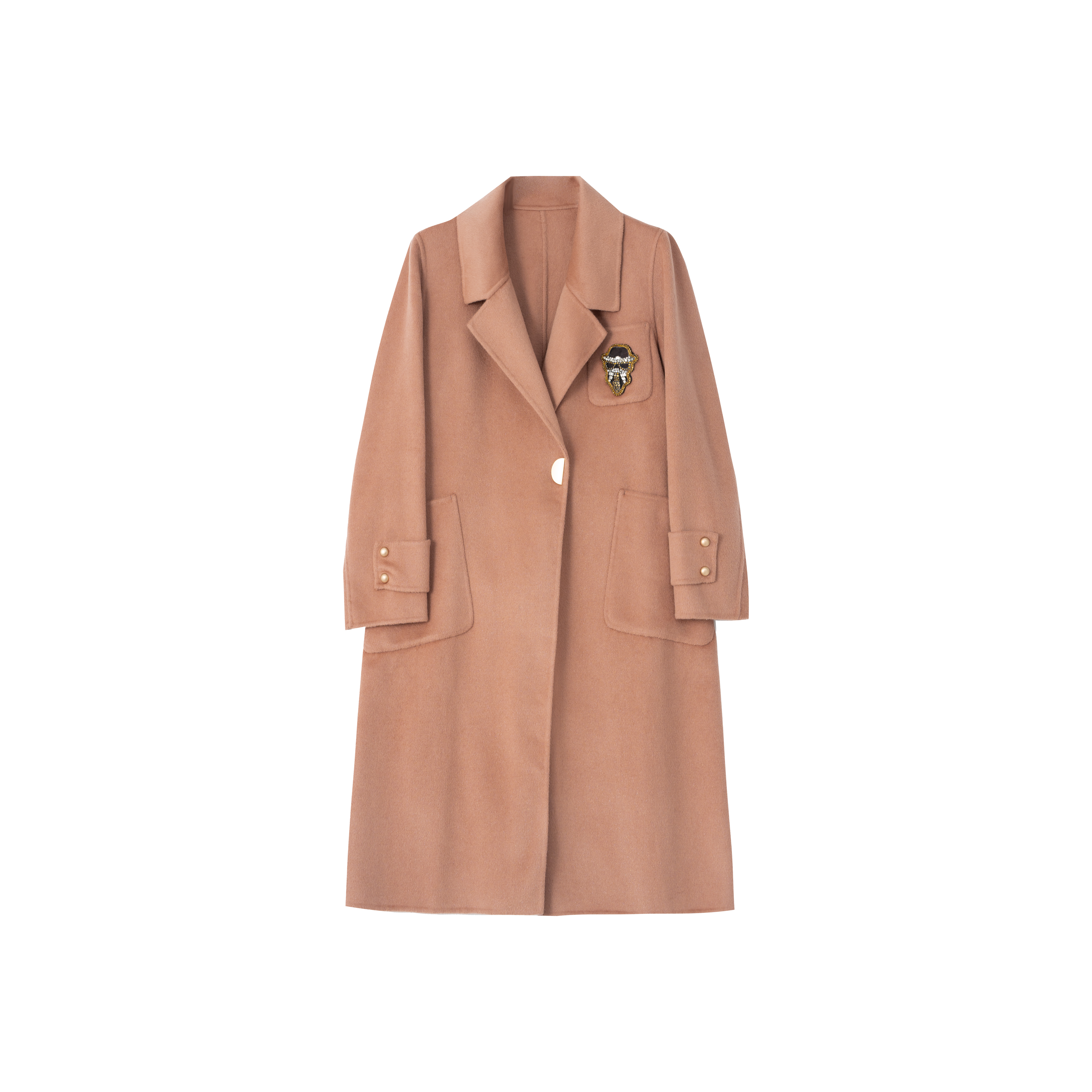 【黎黎姐专属价】她翼春季毛呢外套时尚百搭羊绒中长款ET9244334113