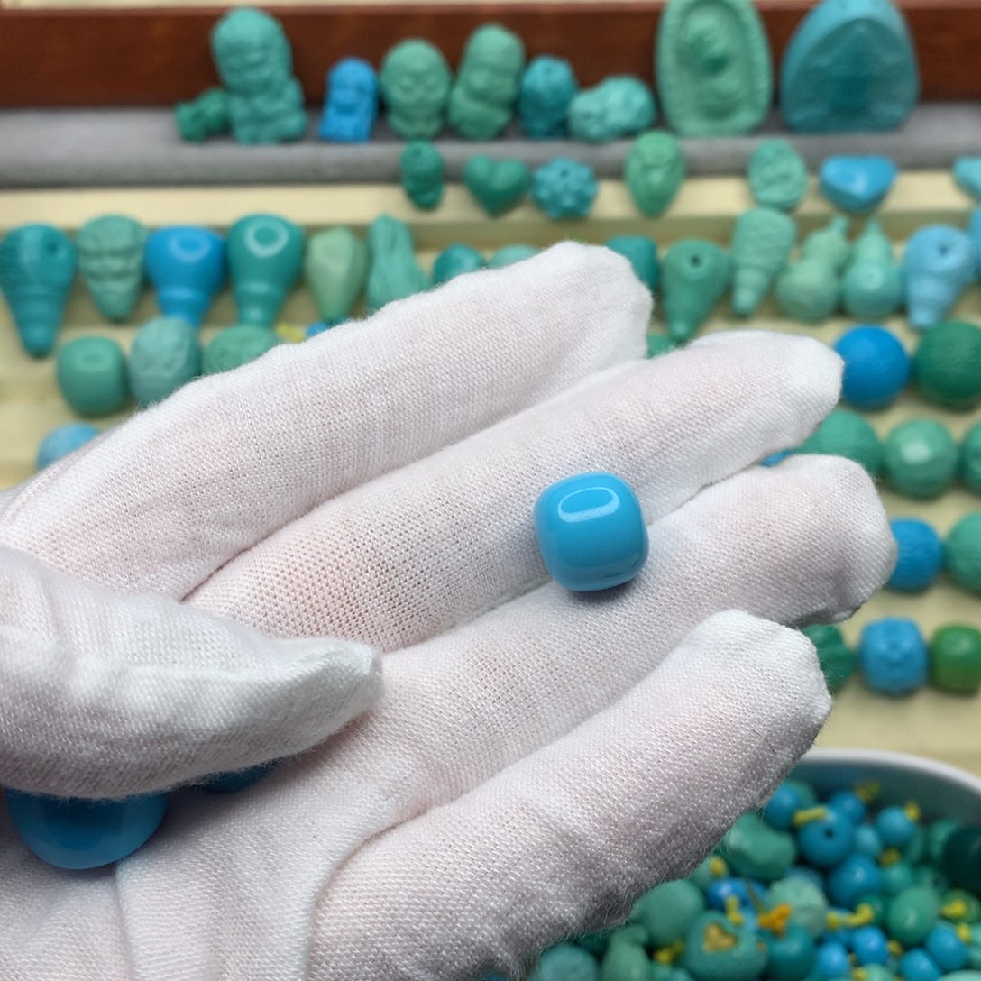 多***眼高瓷蓝精品老型珠尺寸11.6