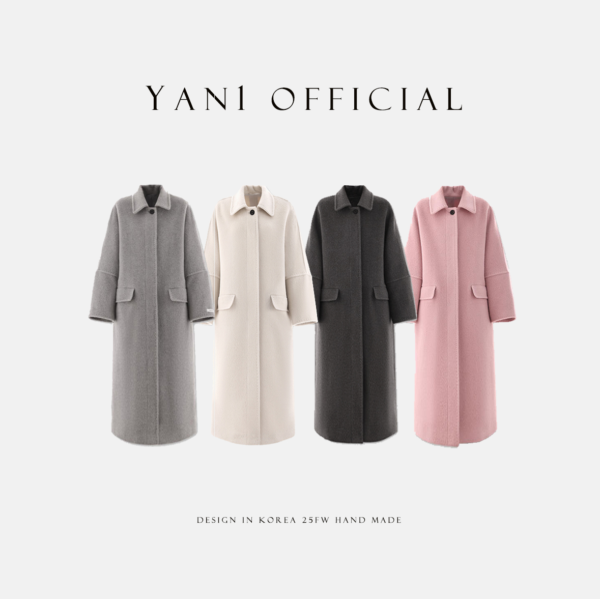 Yan1Design/妍妍【自由意志】25秋冬设计师长款韩版羊毛大衣 YM612