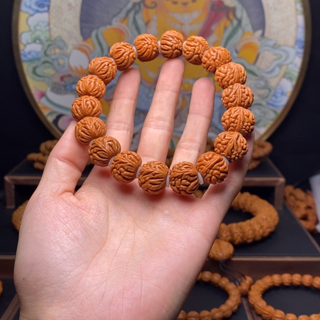 手串桃核龙纹桃核金蝉