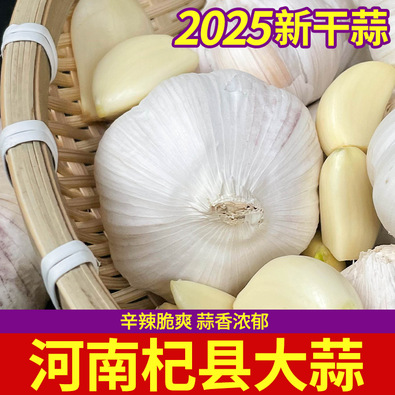 9斤【2025年新干蒜】农家自种新干蒜紫白皮大蒜可吃可种5斤/3斤/1斤