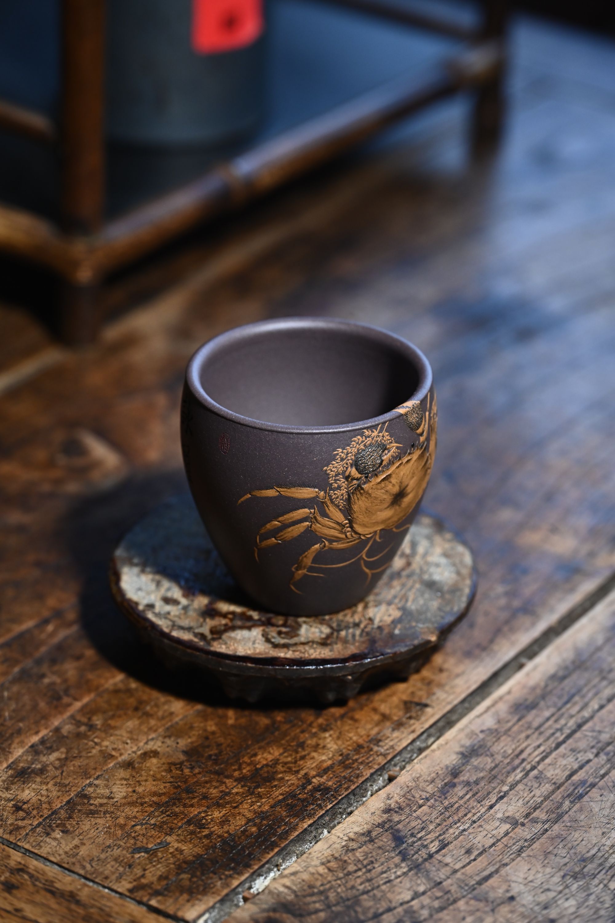 宜兴十二生肖精品紫砂壶精美手工泥绘高货底槽青八方来财主人杯