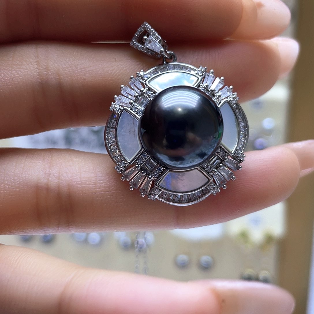 海水珍珠颈饰银S925镶嵌