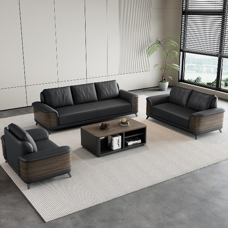 办公沙发办公室商务会客室接待老板现代简约家具茶几组合套装