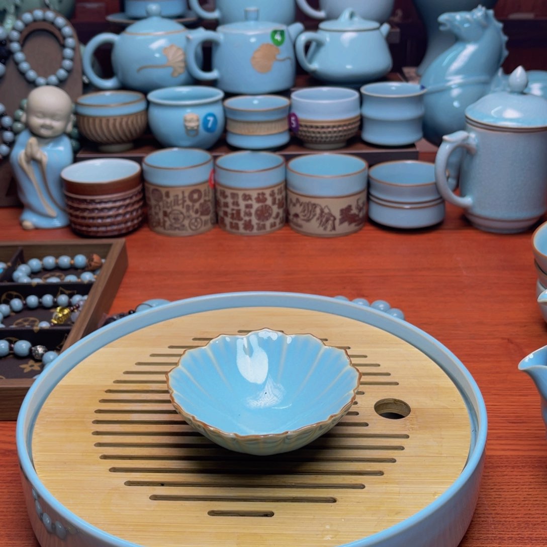 【闪购商品】摆件陶汝州单壶，壶壶，盖碗，