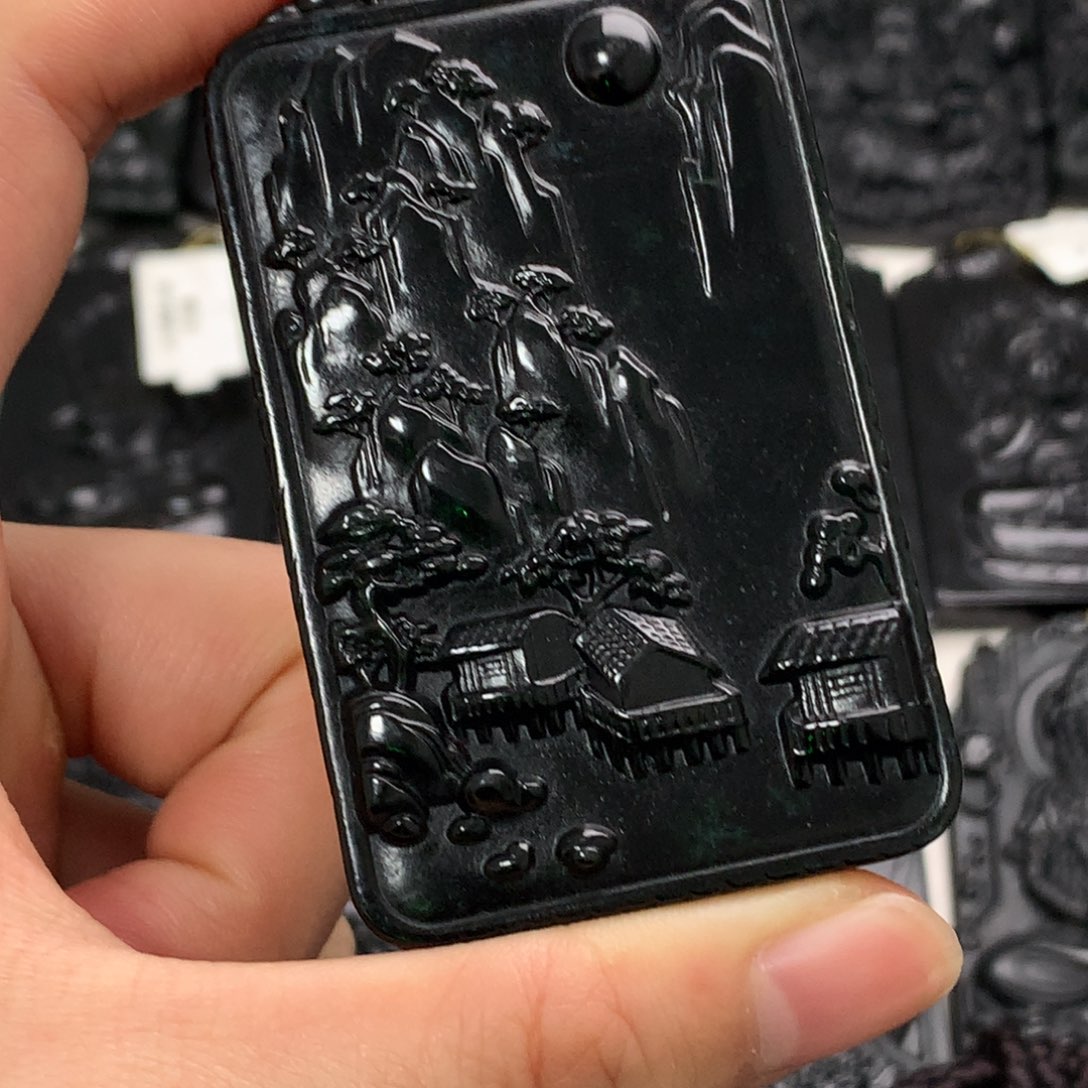 天然a货钢琴黑挂件