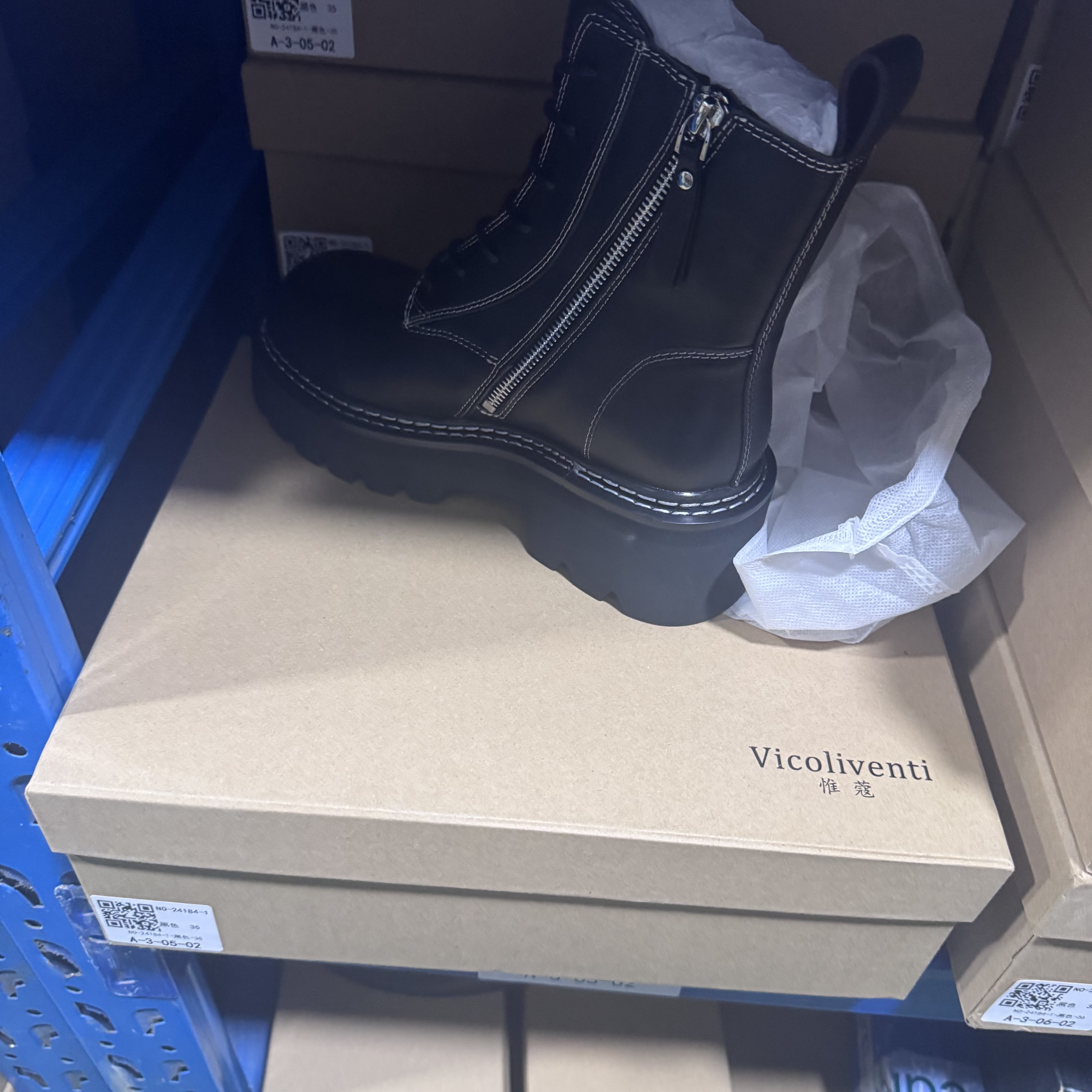 惟蔻/3.5cm/牛皮/耐磨增高女厚底圆头女鞋英伦风马丁靴英伦朋克风