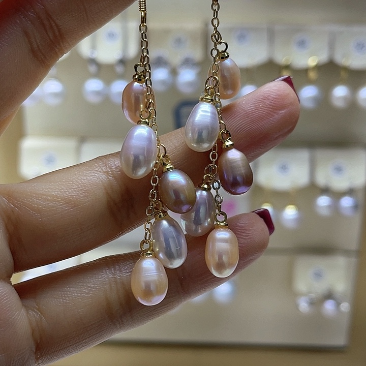 淡水珍珠耳饰银S925镶嵌