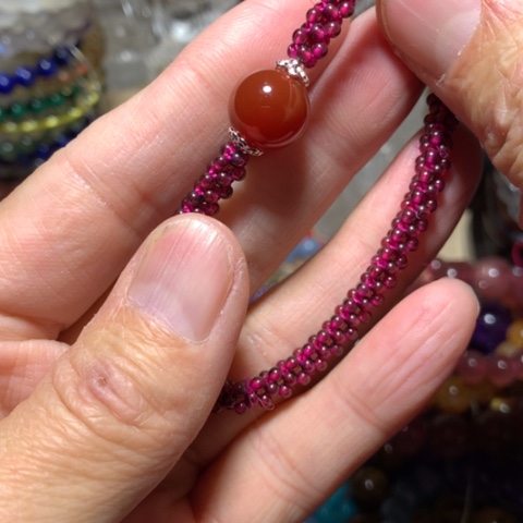 石榴石手链未镶嵌手串