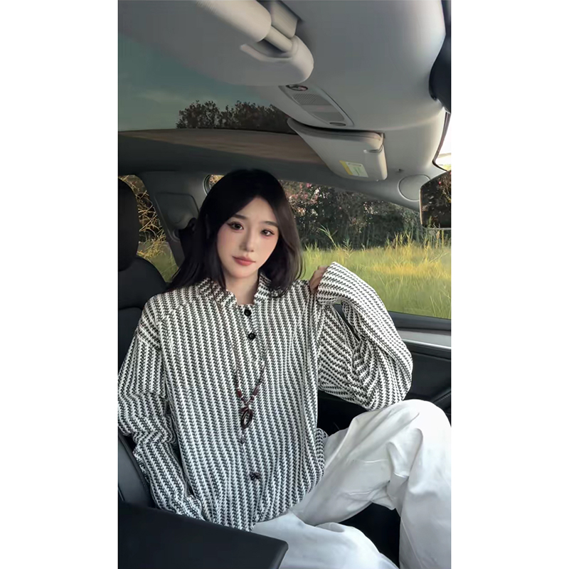 鱼骨纹亨利领卫衣男女重磅美式百搭长袖打底衫黑白松弛感上衣外套