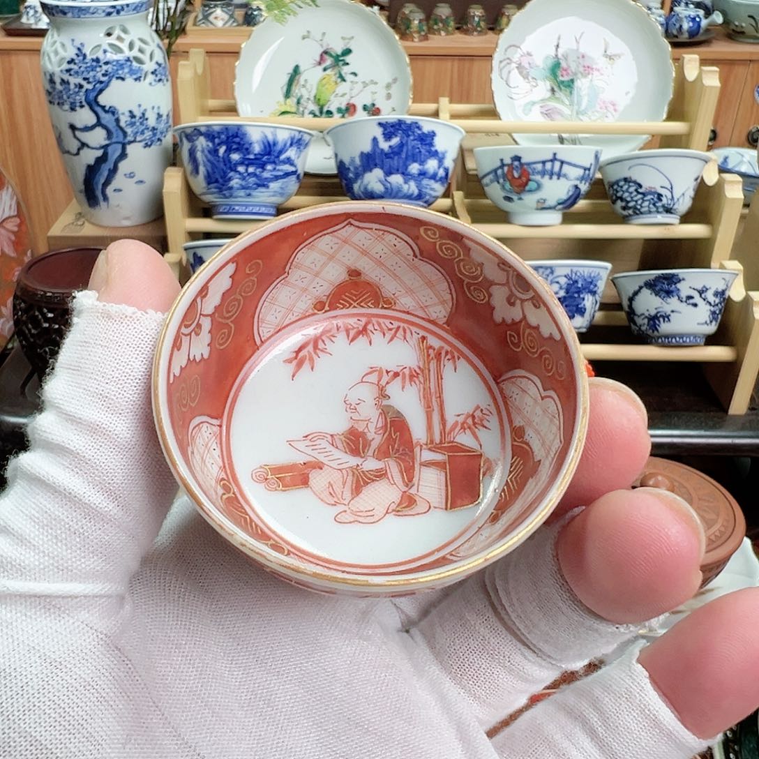 柴窑茶具茶杯茶壶小盘子