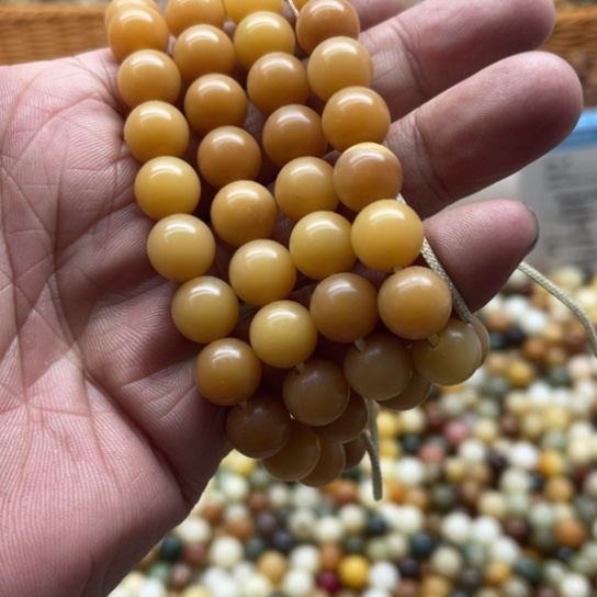 吊坠白玉菩提瑕疵10风化圆珠108