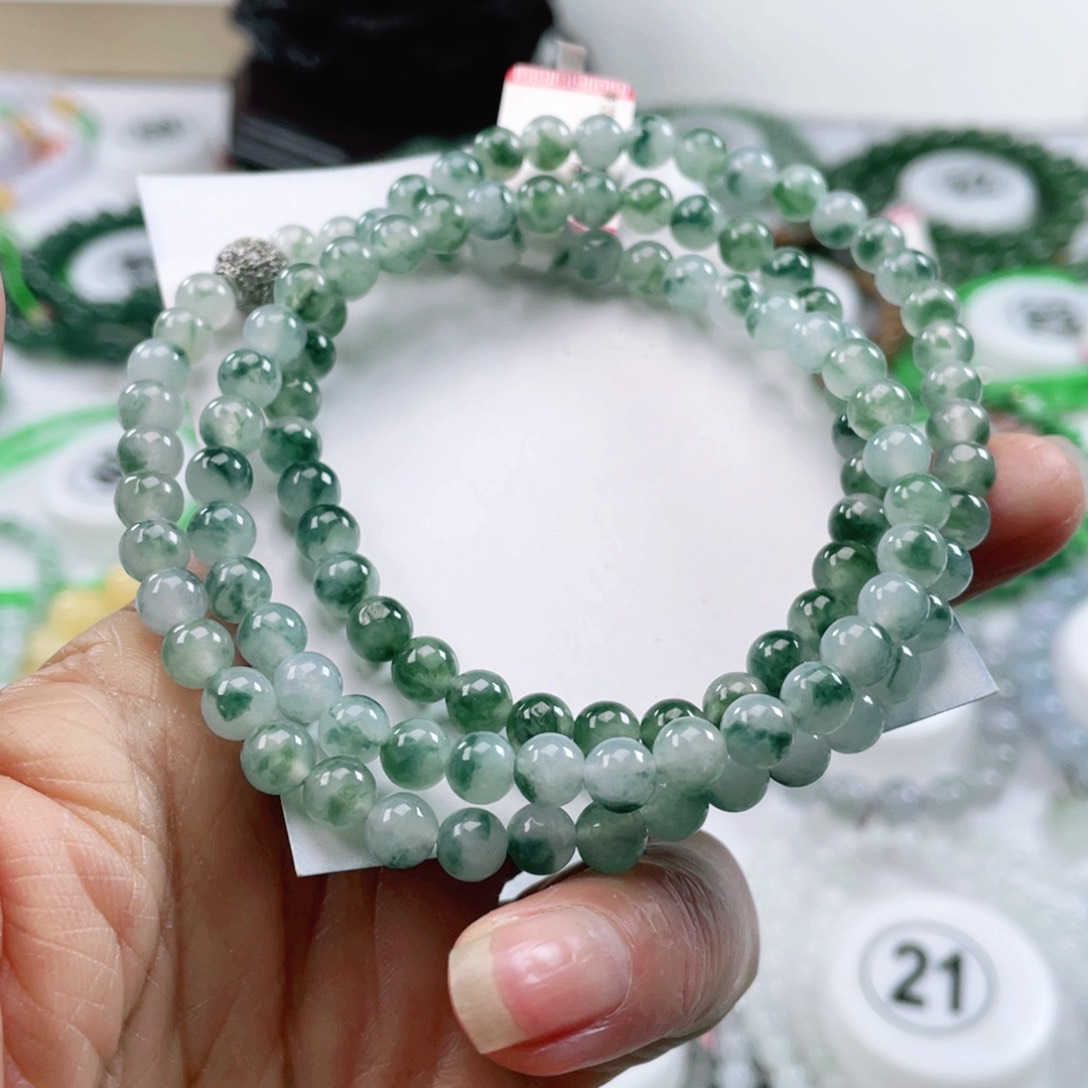 翡翠手链未镶嵌天然翡翠项链6mm