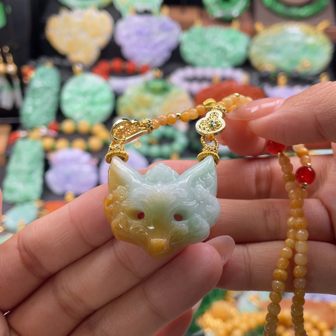 翡翠未镶嵌颈饰代编织