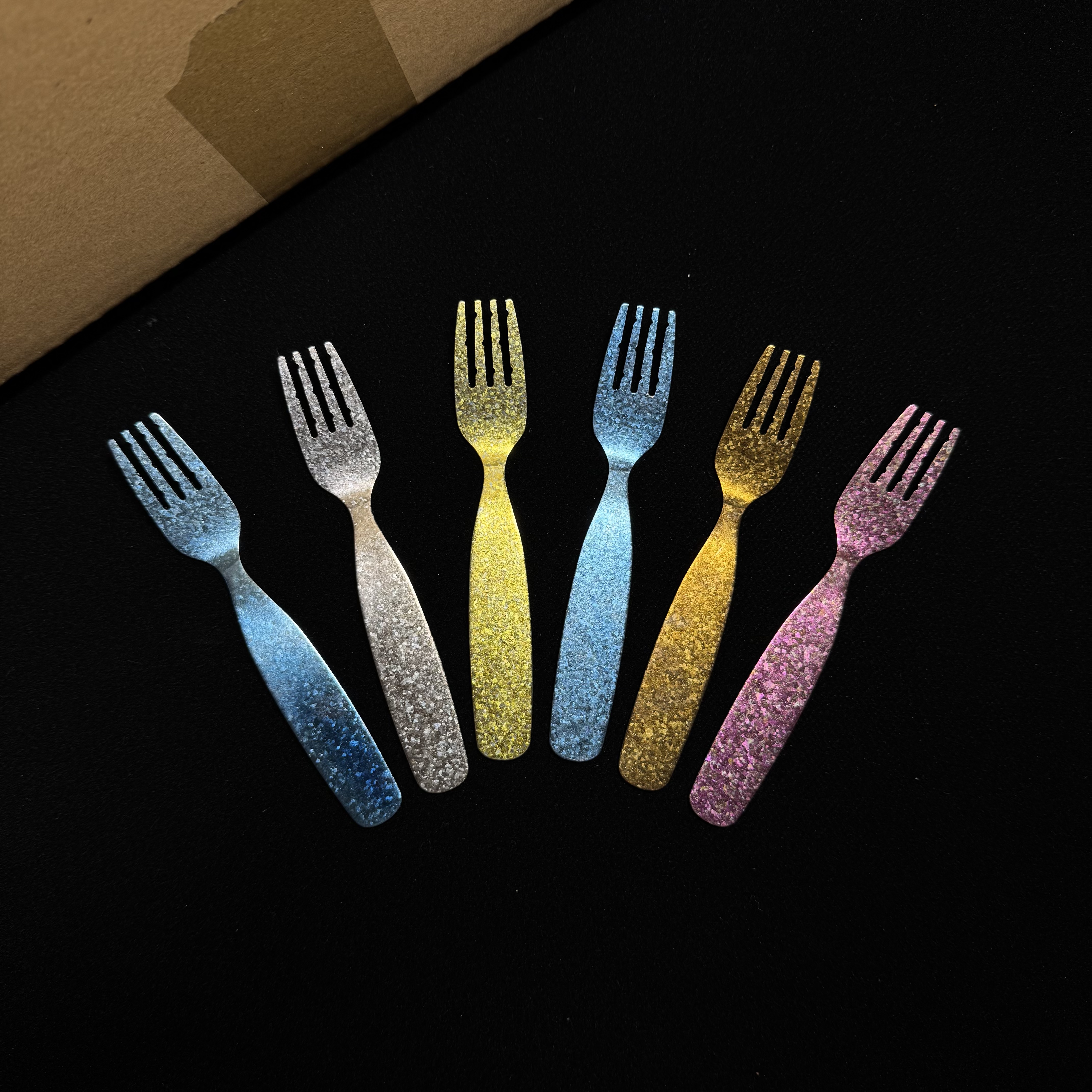 【任泰】纯钛小叉高端轻奢儿童叉结晶冰花甜品叉家用商用酒店