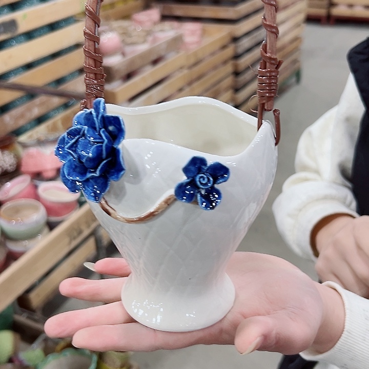 有孔.凑满10元发货多肉陶瓷花盆！