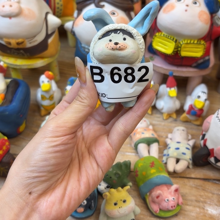 白***️摆件手捏陶艺摆件