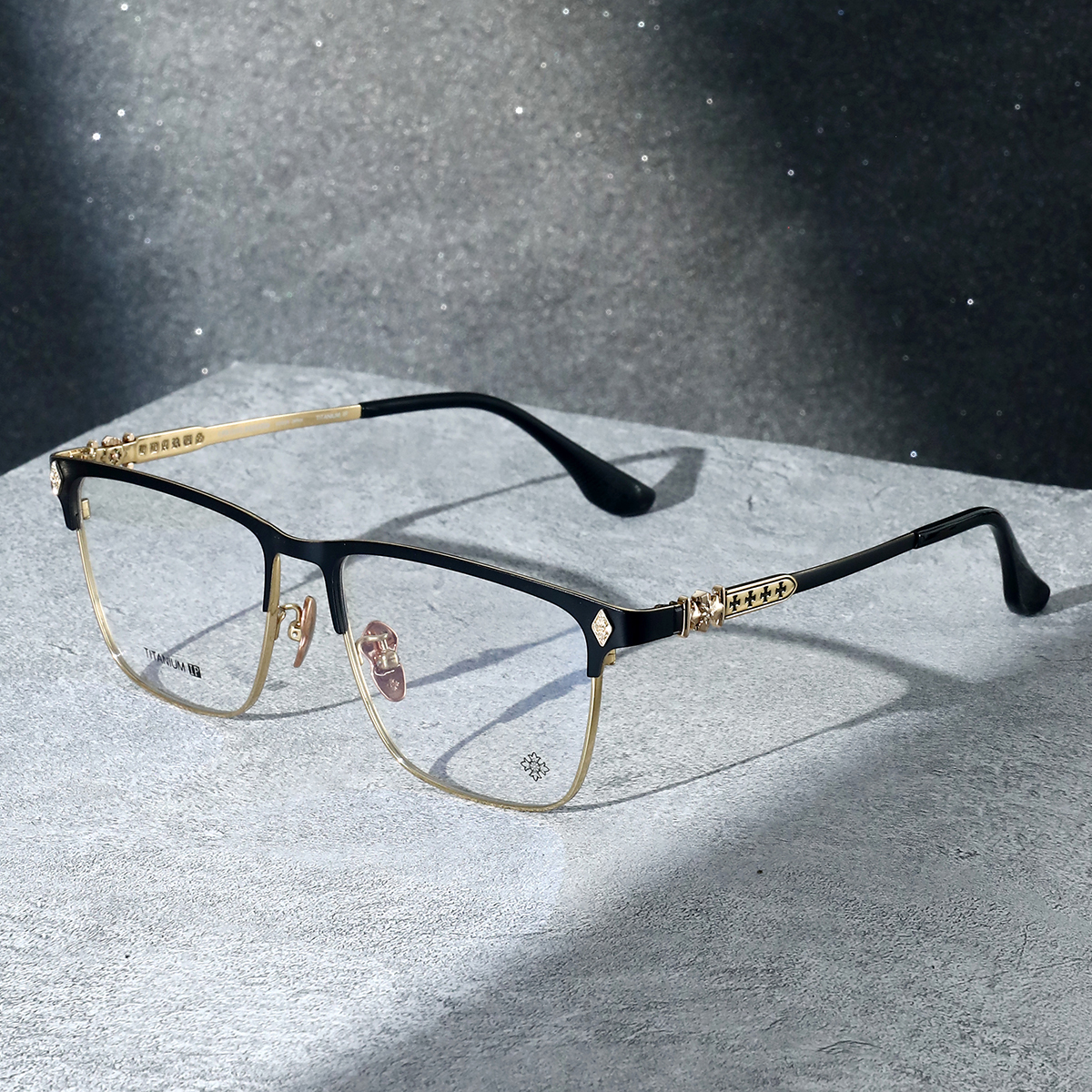 【适合猛男的商务款】纯钛半框眼镜男款大脸镜架超轻可配近视度数