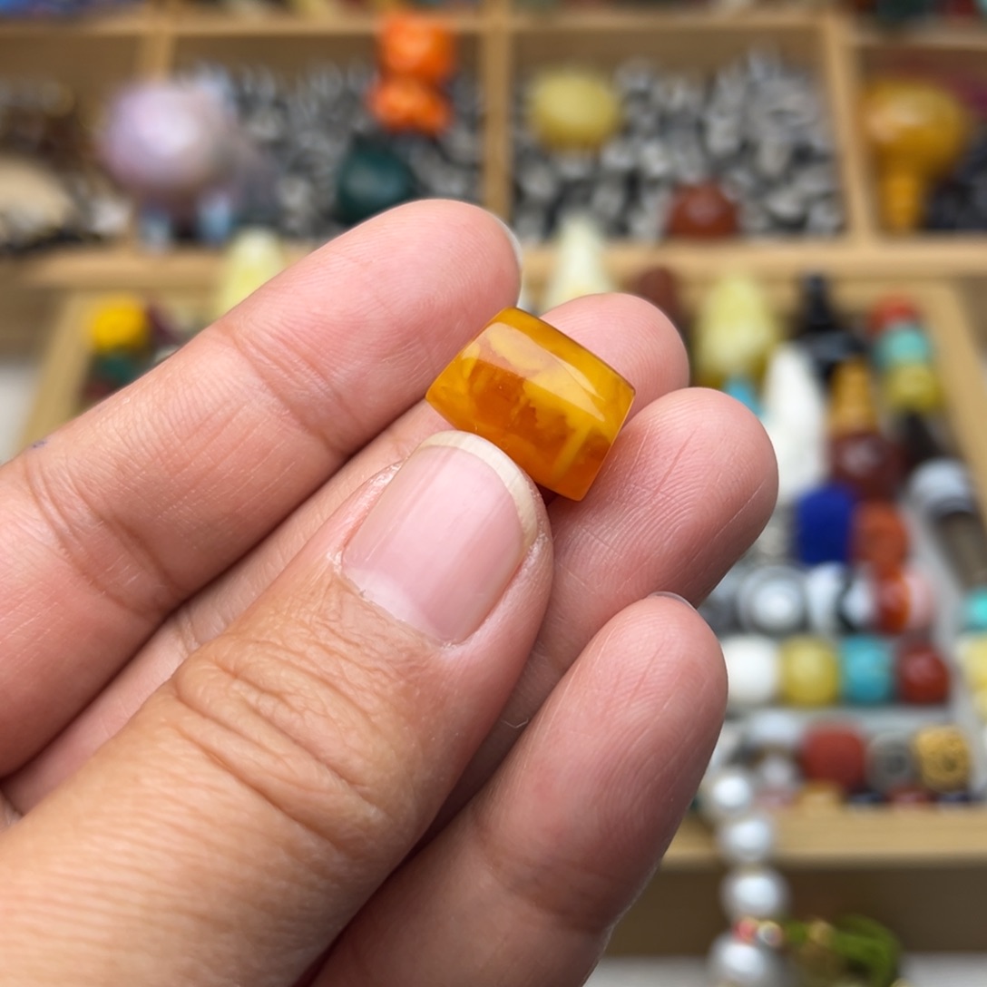蜜蜡裸石未镶嵌11mm老蜡马蹄珠
