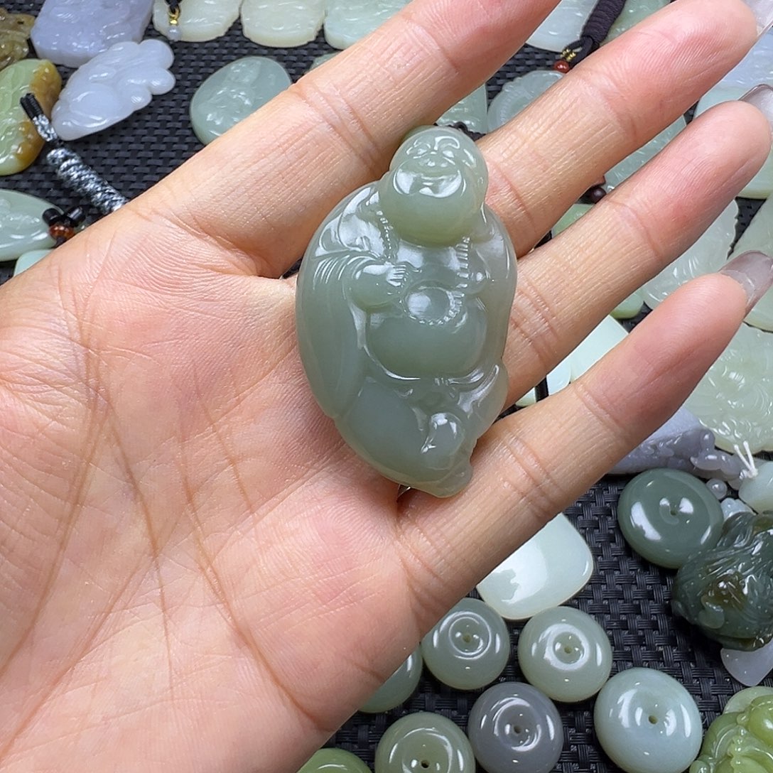 和田玉未镶嵌吊坠(不含链)