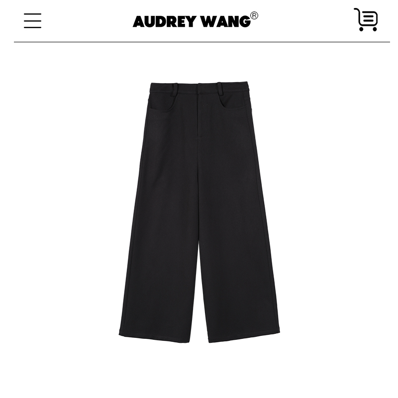 AUDREYWANG经典款百搭简单实穿阔腿裤12742
