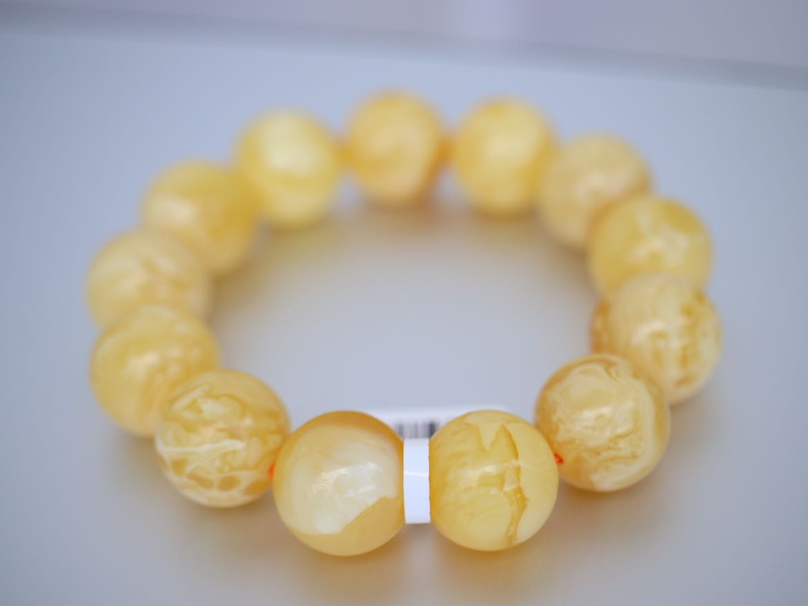 【俄料】17mm 精品妖花蜜蜡圆珠手串  颗颗甄选 39.9