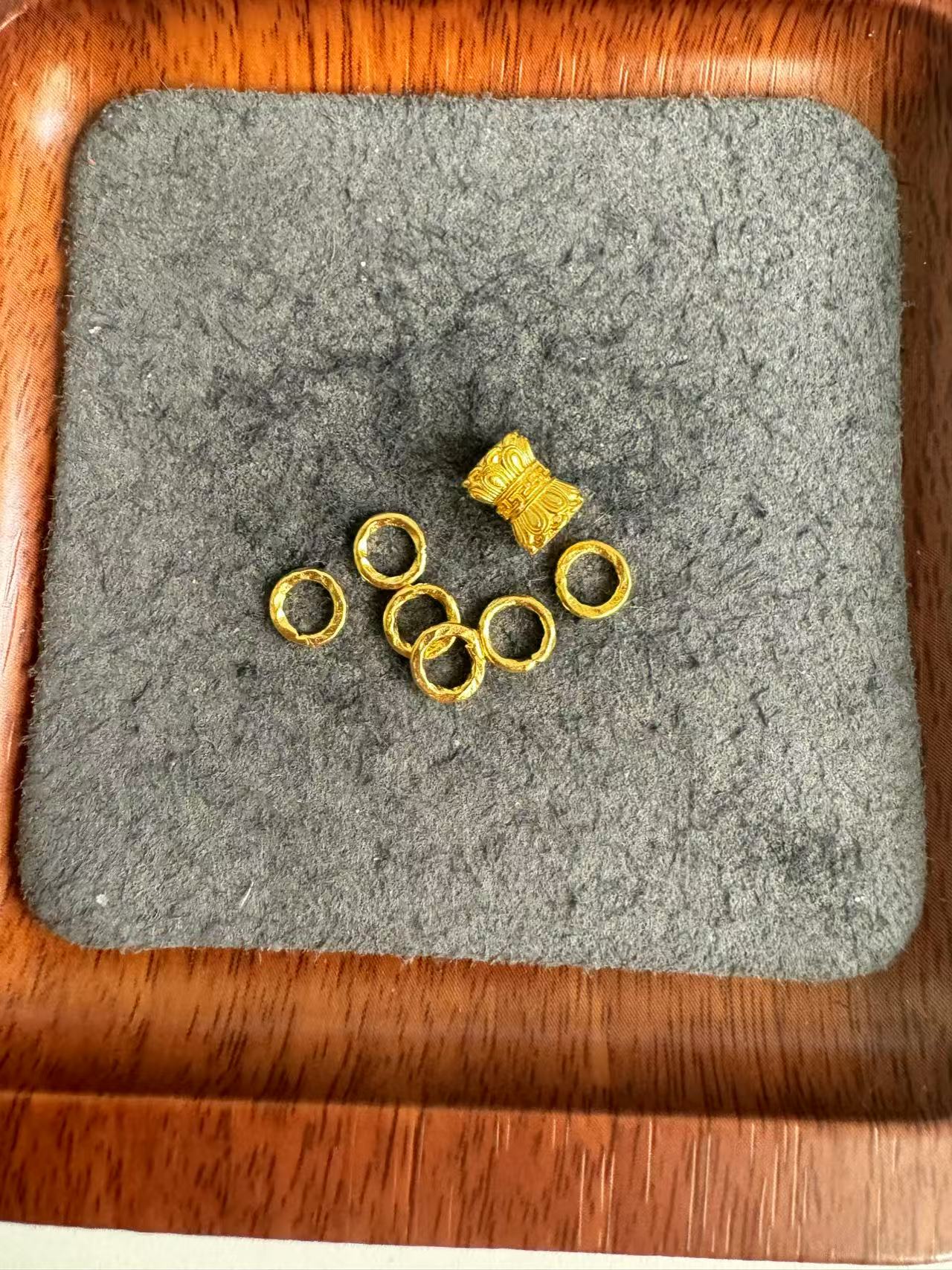 足金999 卡6盘缠莲花桶珠