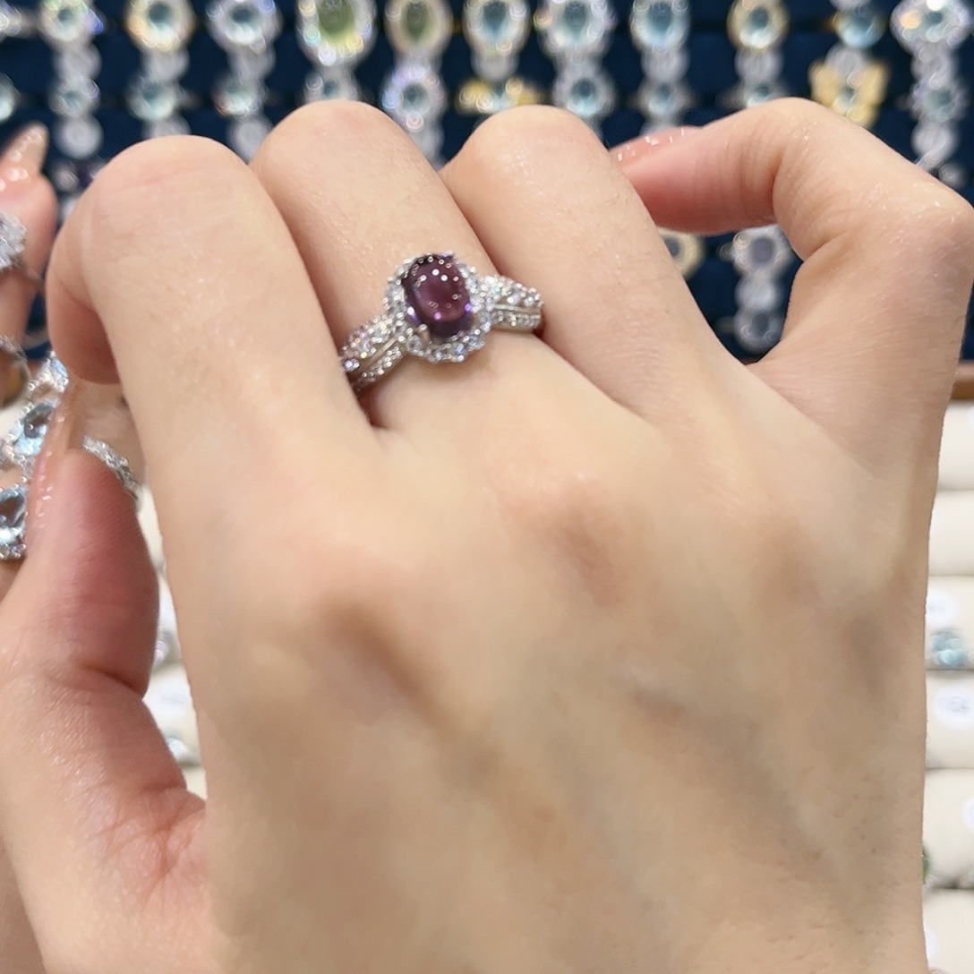 水晶女款银S925镶嵌戒指